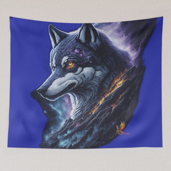 Item preview, Great Lightning Wolf (Blue) designed and sold by AmaziaCo.