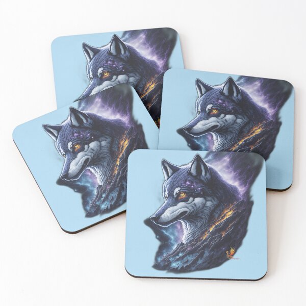Item preview, Great Lightning Wolf (Light Blue) designed and sold by AmaziaCo.