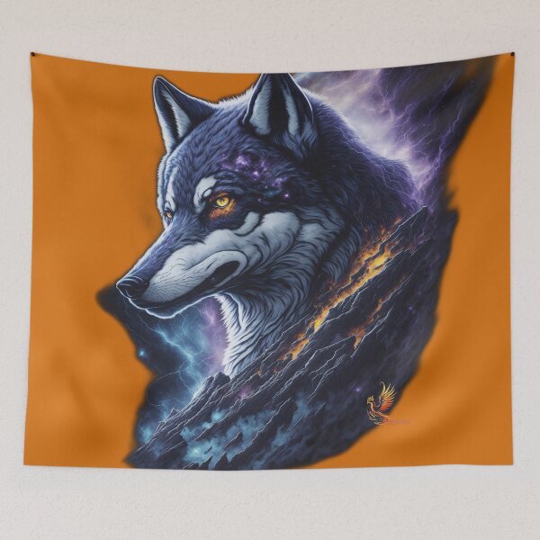 Item preview, Great Lightning Wolf (Orange) designed and sold by AmaziaCo.