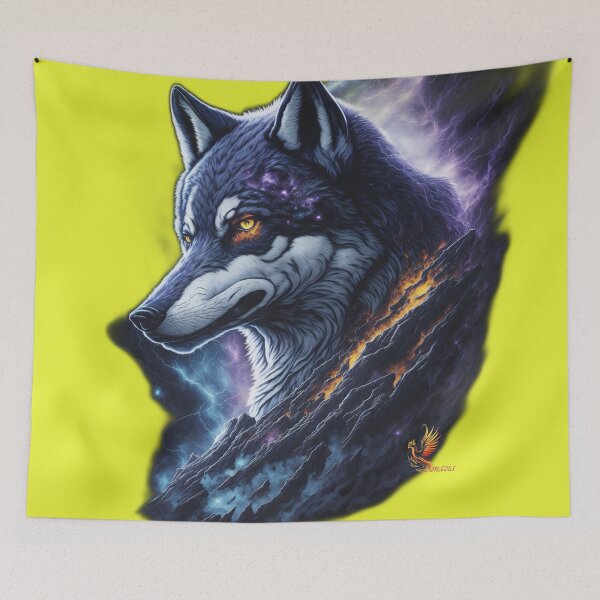 Item preview, Great Lightning Wolf (Yellow) designed and sold by AmaziaCo.