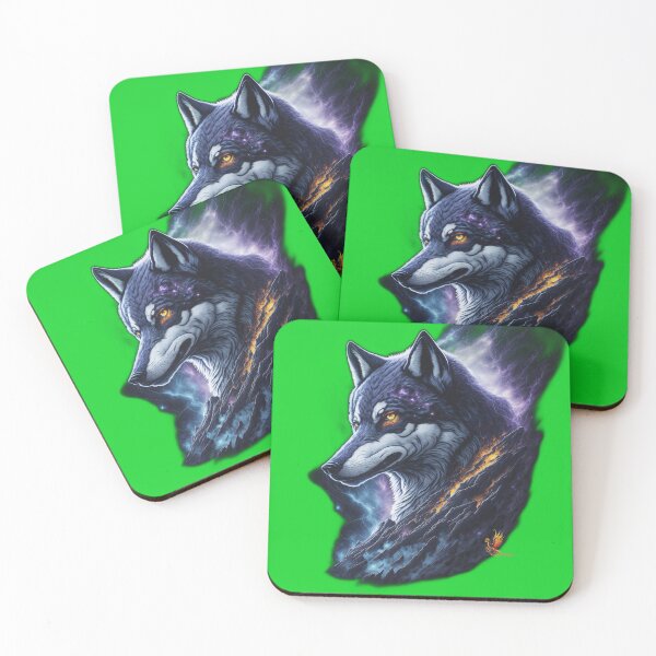 Item preview, Great Lightning Wolf (Green) designed and sold by AmaziaCo.