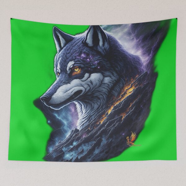 Item preview, Great Lightning Wolf (Green) designed and sold by AmaziaCo.