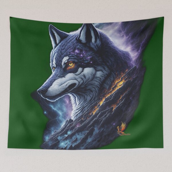 Item preview, Great Lightning Wolf (Dark Green) designed and sold by AmaziaCo.