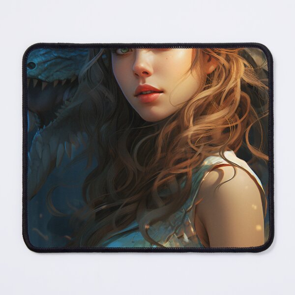 Item preview, The Enchanting Embrace: A Beautiful Woman and Her Blue Dragon designed and sold by oanaunciuleanu.