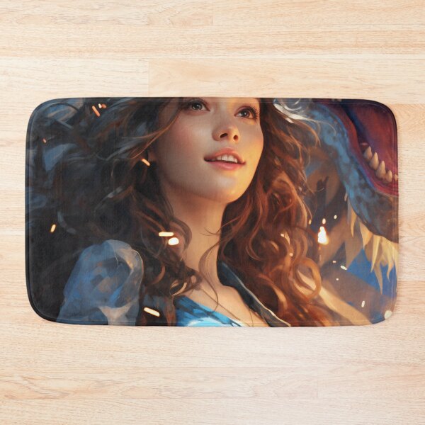 Item preview, The Enchanting Embrace: A Beautiful Woman and Her Blue Dragon designed and sold by oanaunciuleanu.