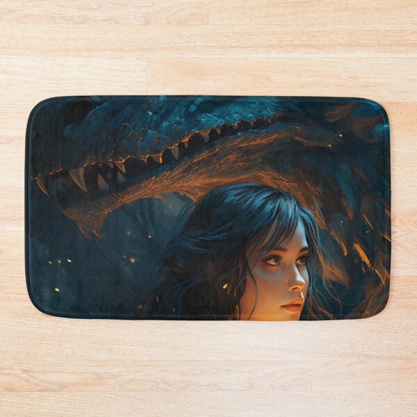 Item preview, The Enchanting Embrace: A Beautiful Woman and Her Blue Dragon designed and sold by oanaunciuleanu.