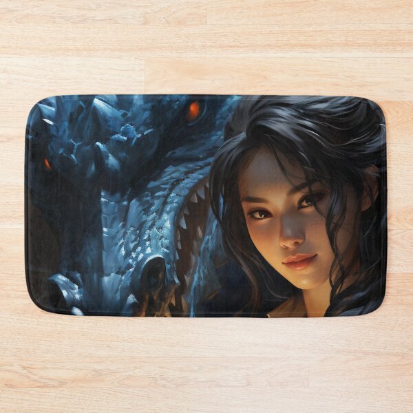 Item preview, The Enchanting Embrace: A Beautiful Woman and Her Blue Dragon designed and sold by oanaunciuleanu.