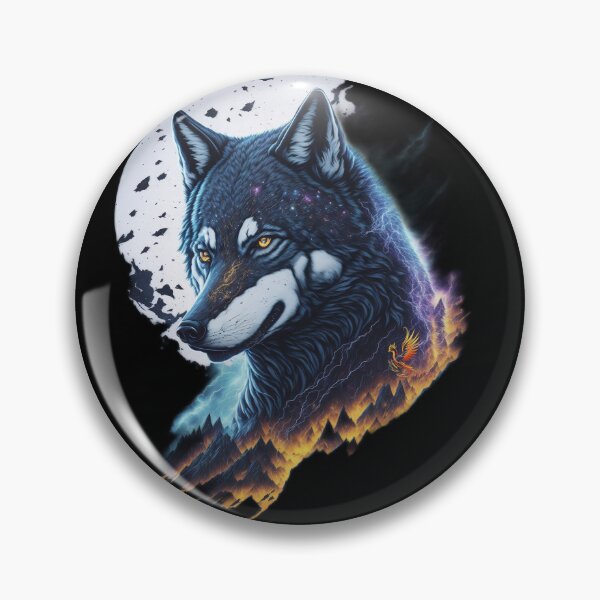 Item preview, Elemental Moon Wolf (Black) designed and sold by AmaziaCo.
