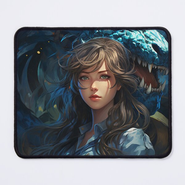 Item preview, The Enchanting Embrace: A Beautiful Woman and Her Blue Dragon designed and sold by oanaunciuleanu.