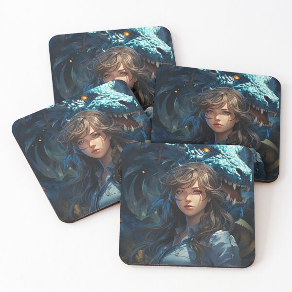 Item preview, The Enchanting Embrace: A Beautiful Woman and Her Blue Dragon designed and sold by oanaunciuleanu.