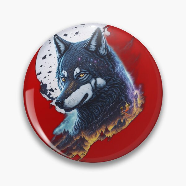 Item preview, Elemental Moon Wolf (Red) designed and sold by AmaziaCo.