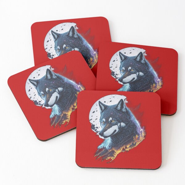 Item preview, Elemental Moon Wolf (Red) designed and sold by AmaziaCo.
