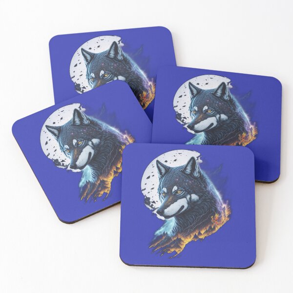 Item preview, Elemental Moon Wolf (Blue) designed and sold by AmaziaCo.