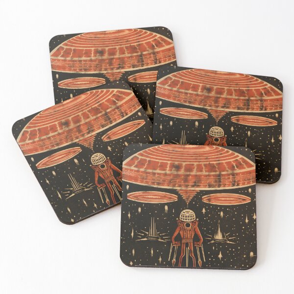 Item preview, Alien Flying Saucer and Alien Astronaut Mural designed and sold by Je-we.