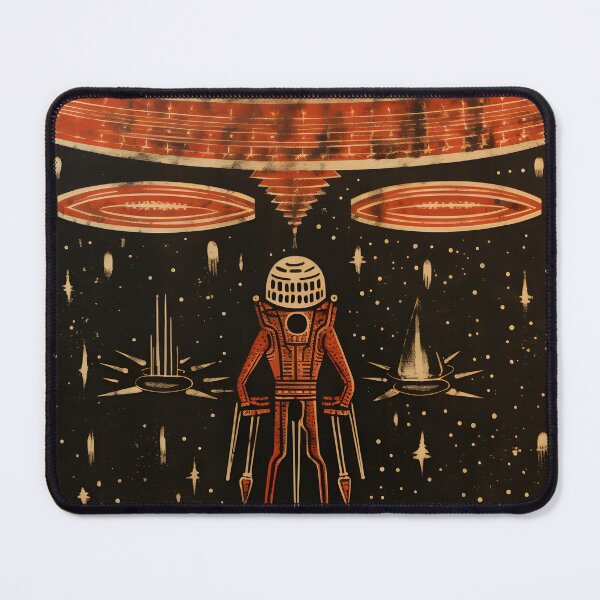 Item preview, Alien Flying Saucer and Alien Astronaut Mural designed and sold by Je-we.