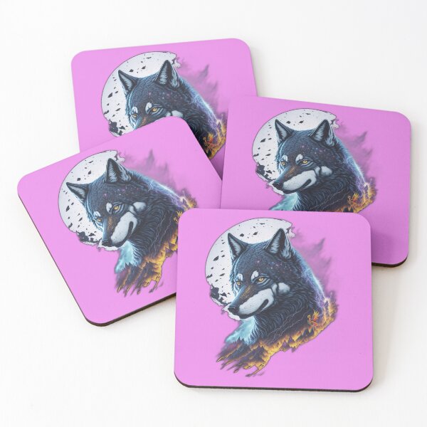 Item preview, Elemental Moon Wolf (Pink) designed and sold by AmaziaCo.