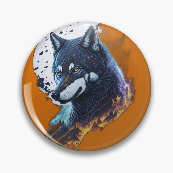 Item preview, Elemental Moon Wolf (Orange) designed and sold by AmaziaCo.