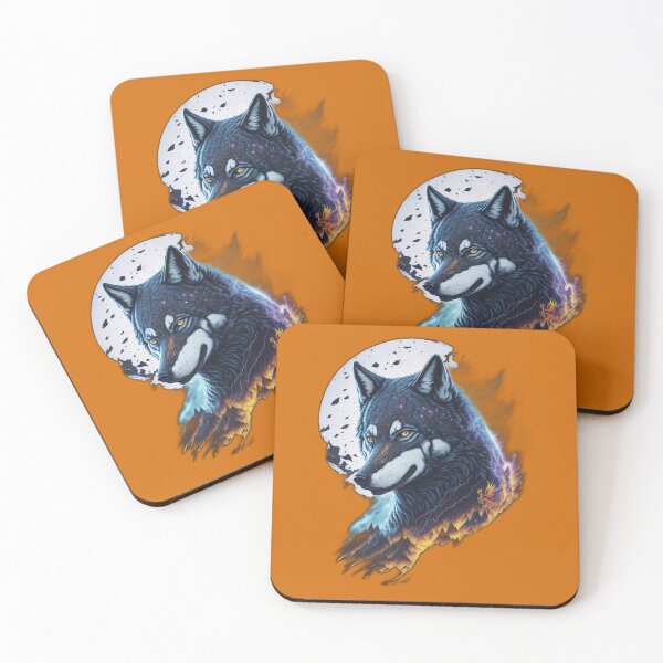 Item preview, Elemental Moon Wolf (Orange) designed and sold by AmaziaCo.