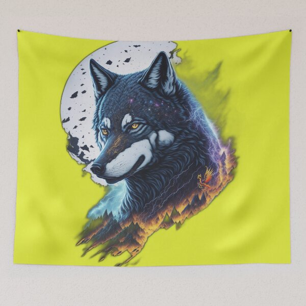 Item preview, Elemental Moon Wolf (Yellow) designed and sold by AmaziaCo.