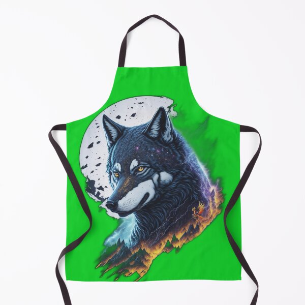 Item preview, Elemental Moon Wolf (Green) designed and sold by AmaziaCo.