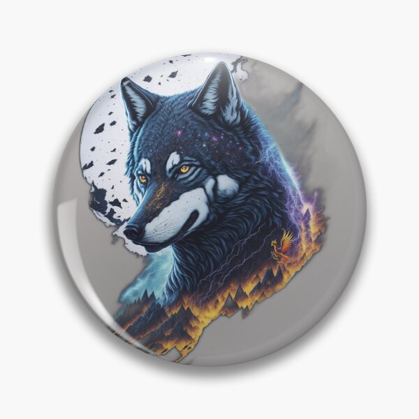 Item preview, Elemental Moon Wolf (Grey) designed and sold by AmaziaCo.
