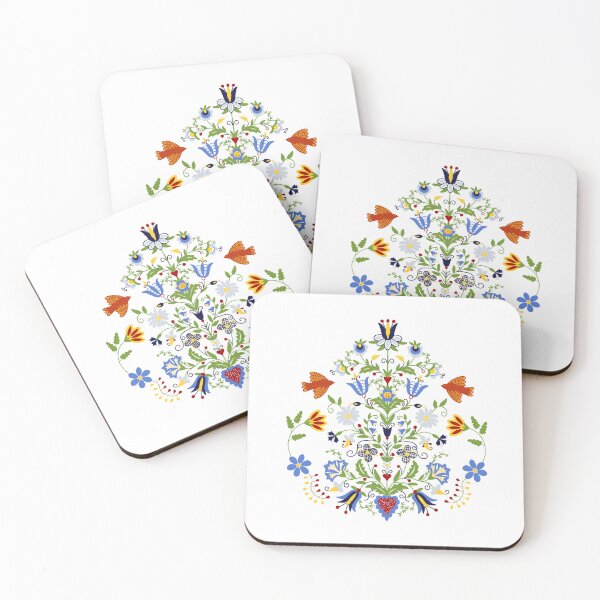 Item preview, Kalocsai folk art colorful flowers designed and sold by Kormix.