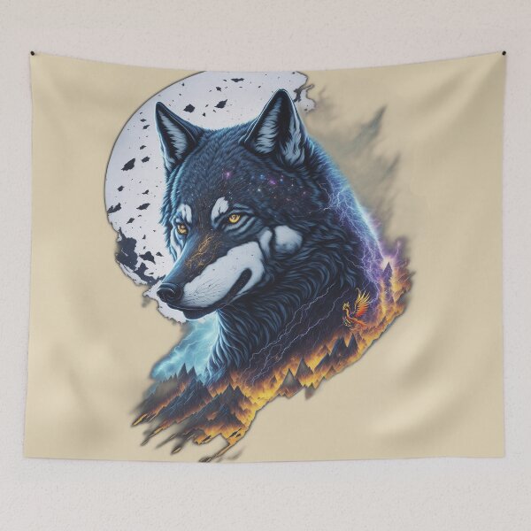 Item preview, Elemental Moon Wolf (Beige) designed and sold by AmaziaCo.