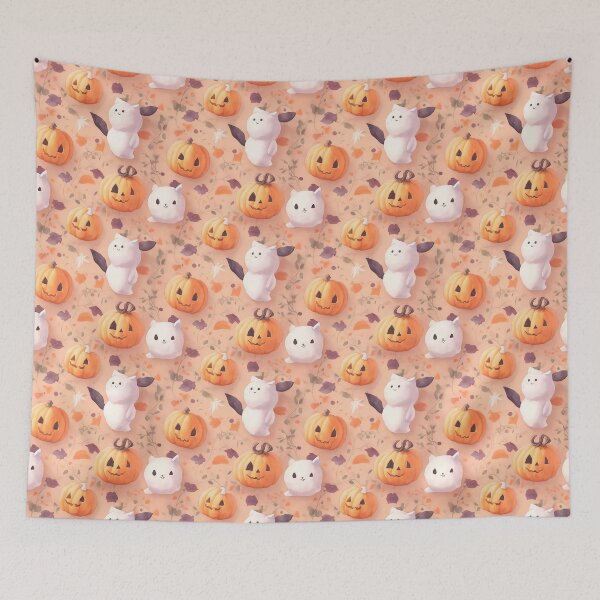 Item preview, Halloween Pumpkin and White Monster : Cute Cartoon Pattern Set designed and sold by thaifairs.
