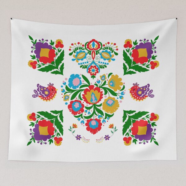 Item preview, Kalocsai folk art colorful flowers pattern designed and sold by Kormix.