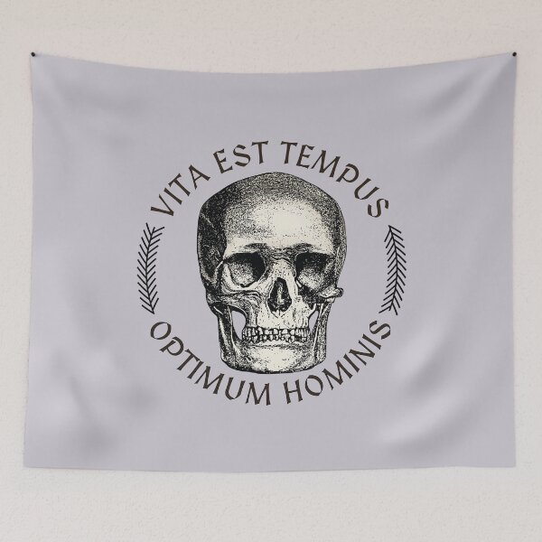 Item preview, Vīta est tempus optimum hominis - with a skull designed and sold by knappidesign.