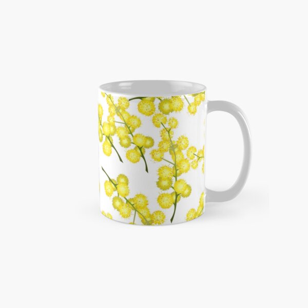 Seamless spring pattern with mimosa Classic Mug