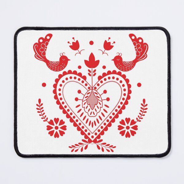 Item preview, Kalocsai folk art red heart and birds designed and sold by Kormix.