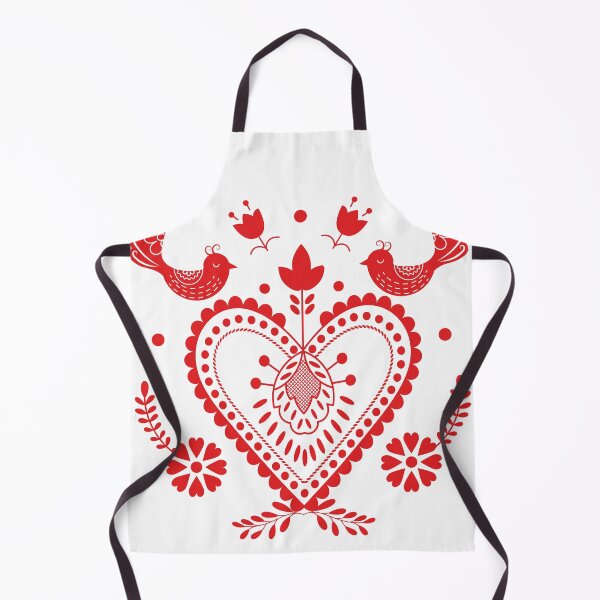 Item preview, Kalocsai folk art red heart and birds  designed and sold by Kormix.
