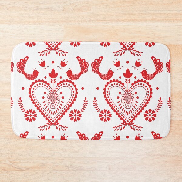 Item preview, Kalocsai folk art red heart and birds  designed and sold by Kormix.