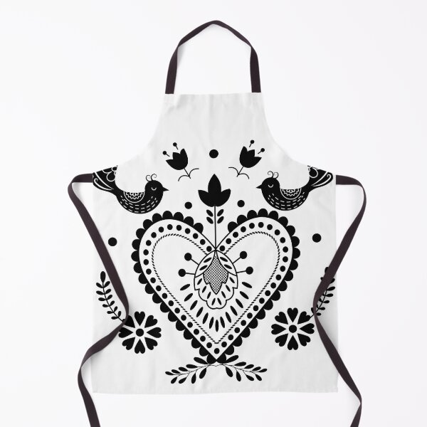 Item preview, Kalocsai folk art black heart and birds  designed and sold by Kormix.