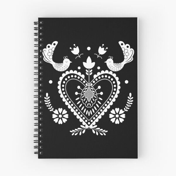 Item preview, Kalocsai folk art white heart and birds  designed and sold by Kormix.