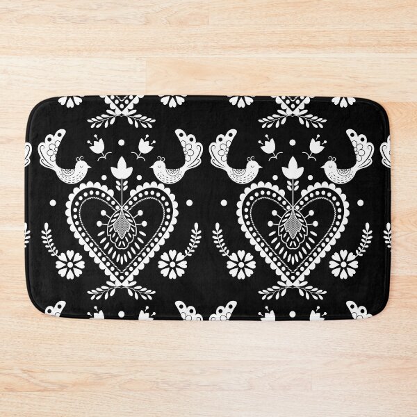 Item preview, Kalocsai folk art white heart and birds  designed and sold by Kormix.