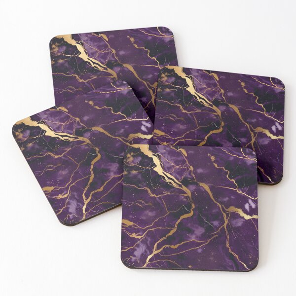 Item preview, Dark Purple Marble Texture with Gold Flecks  designed and sold by BirdsnStuff.