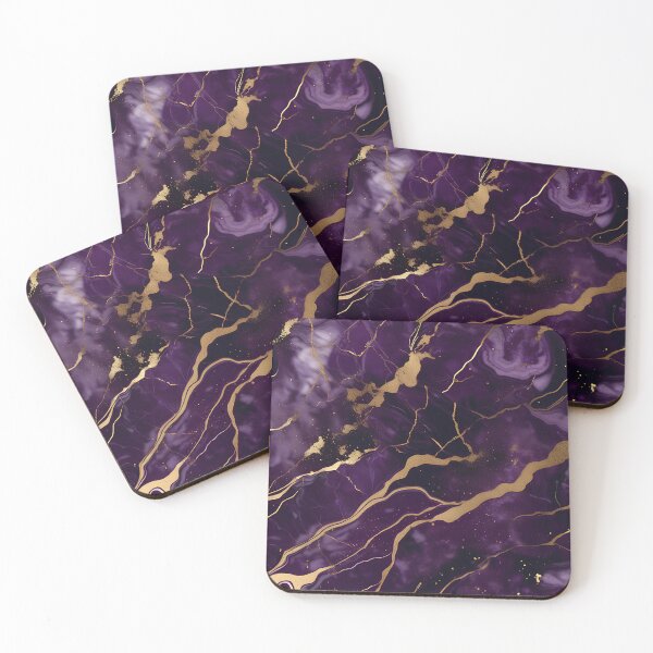 Item preview, Dark Purple Marble Texture with Gold Flecks  designed and sold by BirdsnStuff.