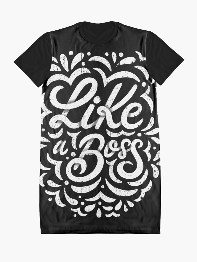 Alternate view of Like a Boss - Caligraphic design Graphic T-Shirt Dress