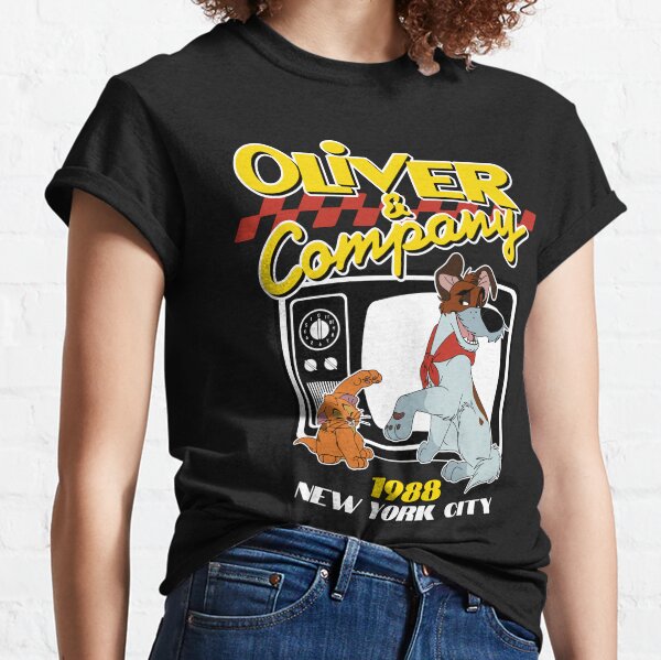 Disney Oliver & Company Dodger Bestie Outline Portrait T-Shirt