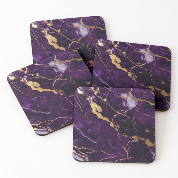 Item preview, Dark Purple Marble Texture with Gold Flecks  designed and sold by BirdsnStuff.