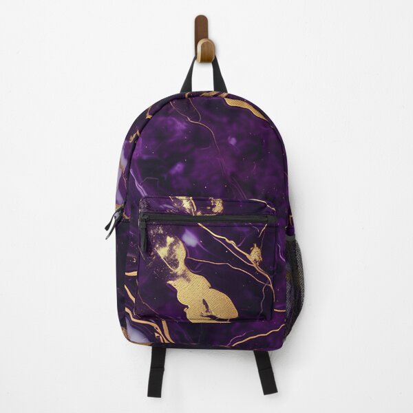 Item preview, Dark Purple Marble Texture with Gold Flecks  designed and sold by BirdsnStuff.