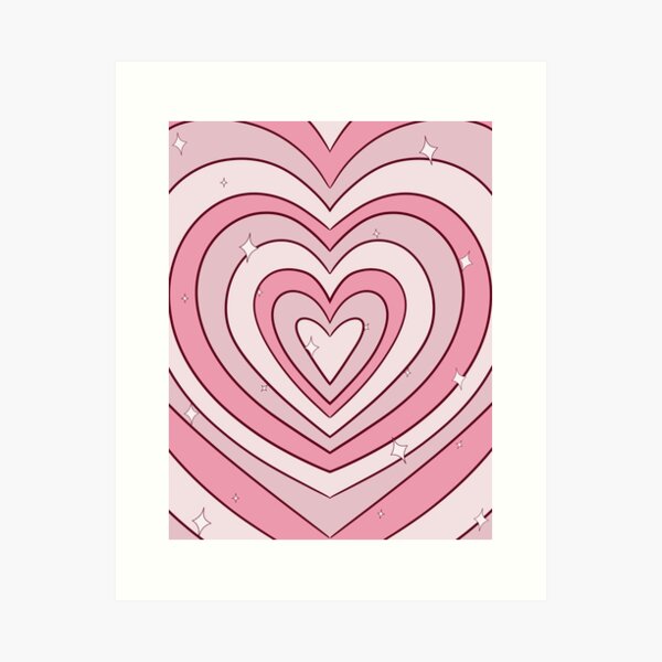 Y2k Pink Heart Art Prints for Sale