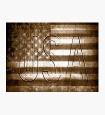 USA in Sepia Photographic Print