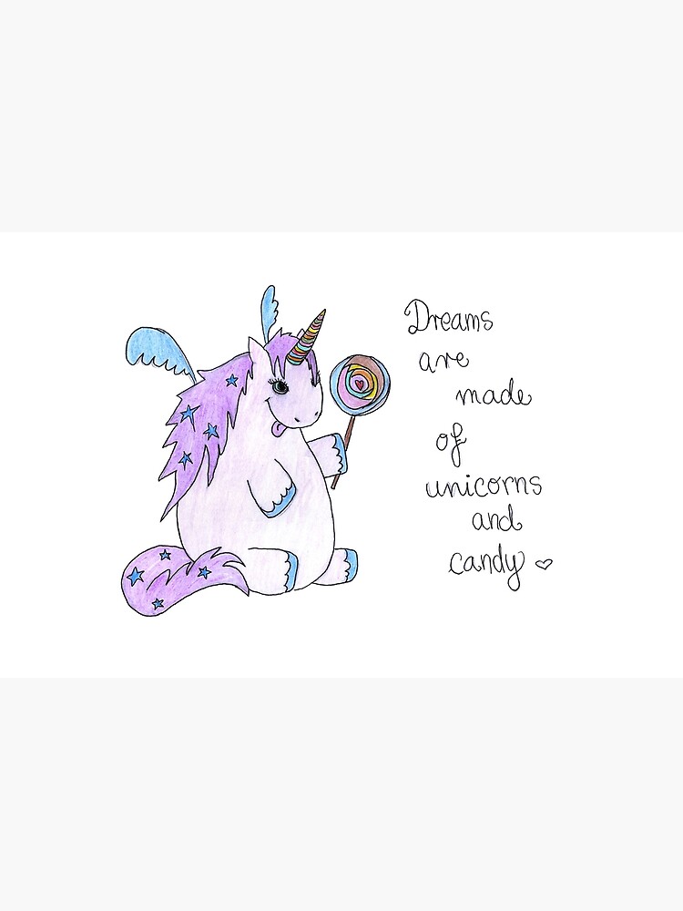 Housse D Ordinateur Les Reves Sont Faits De Licornes Et De Citation De Bonbon De Licorne De Sucrerie Par Highartdesigns Redbubble