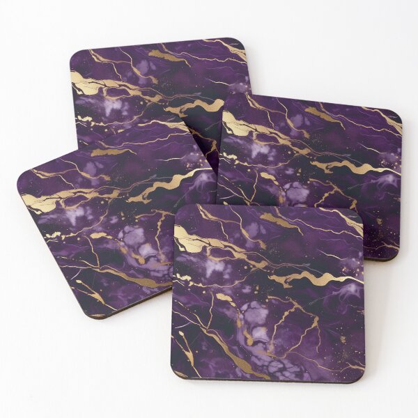 Item preview, Dark Purple Marble Texture with Gold Flecks  designed and sold by BirdsnStuff.
