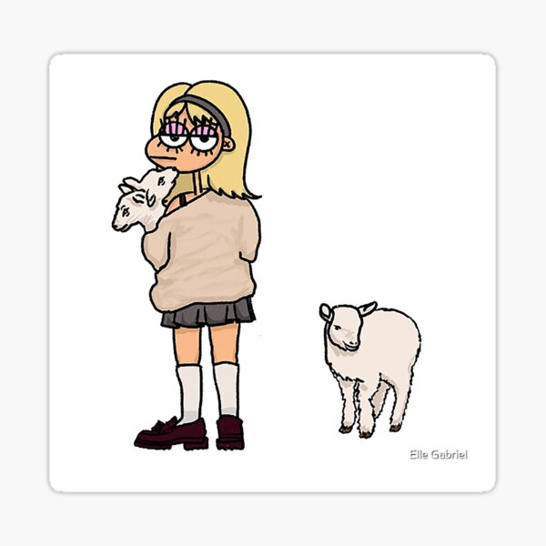 Girl With Lamb Sticker