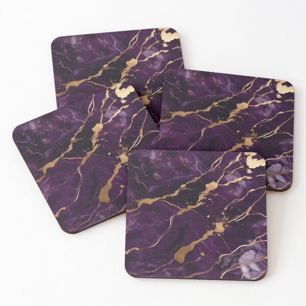 Item preview, Dark Purple Marble Texture with Gold Flecks  designed and sold by BirdsnStuff.