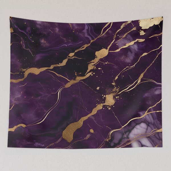 Item preview, Dark Purple Marble Texture with Gold Flecks  designed and sold by BirdsnStuff.